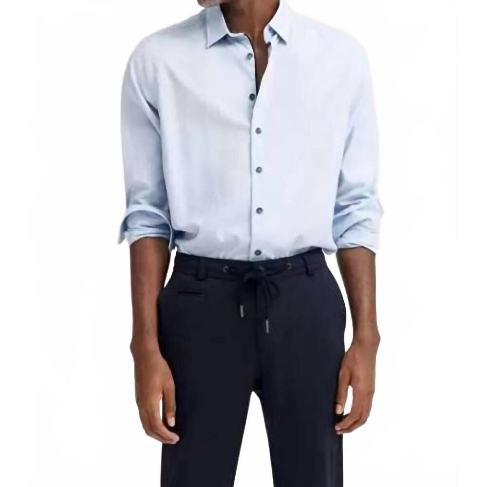 NEW BUGATTI long sleeve buttoned down shirt in light blue